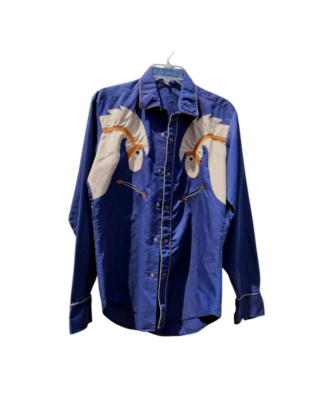 Vintage Custer 70s Western Cowboy Shirt Horse Head Applique Snap Men's M - Picture 13 of 13